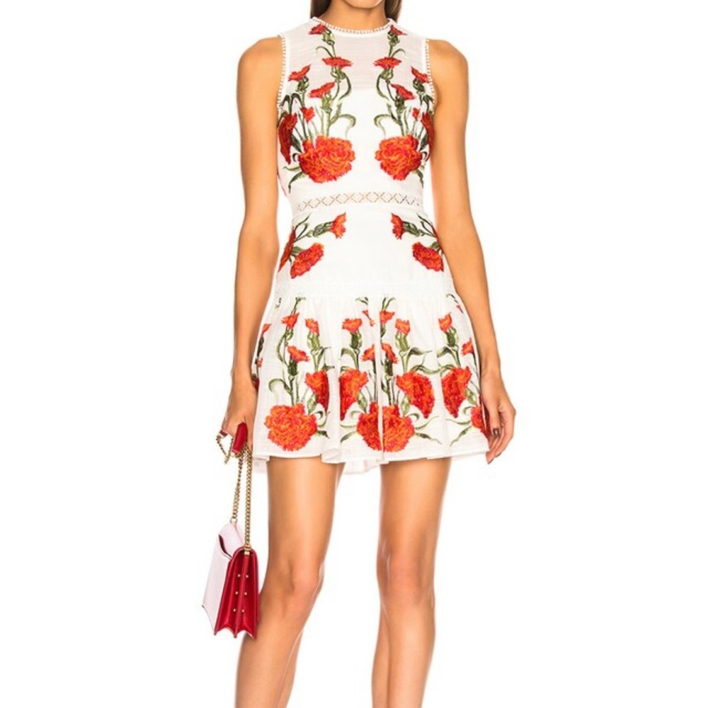 Alexis Sabella Floral Embroidered Dress in linen